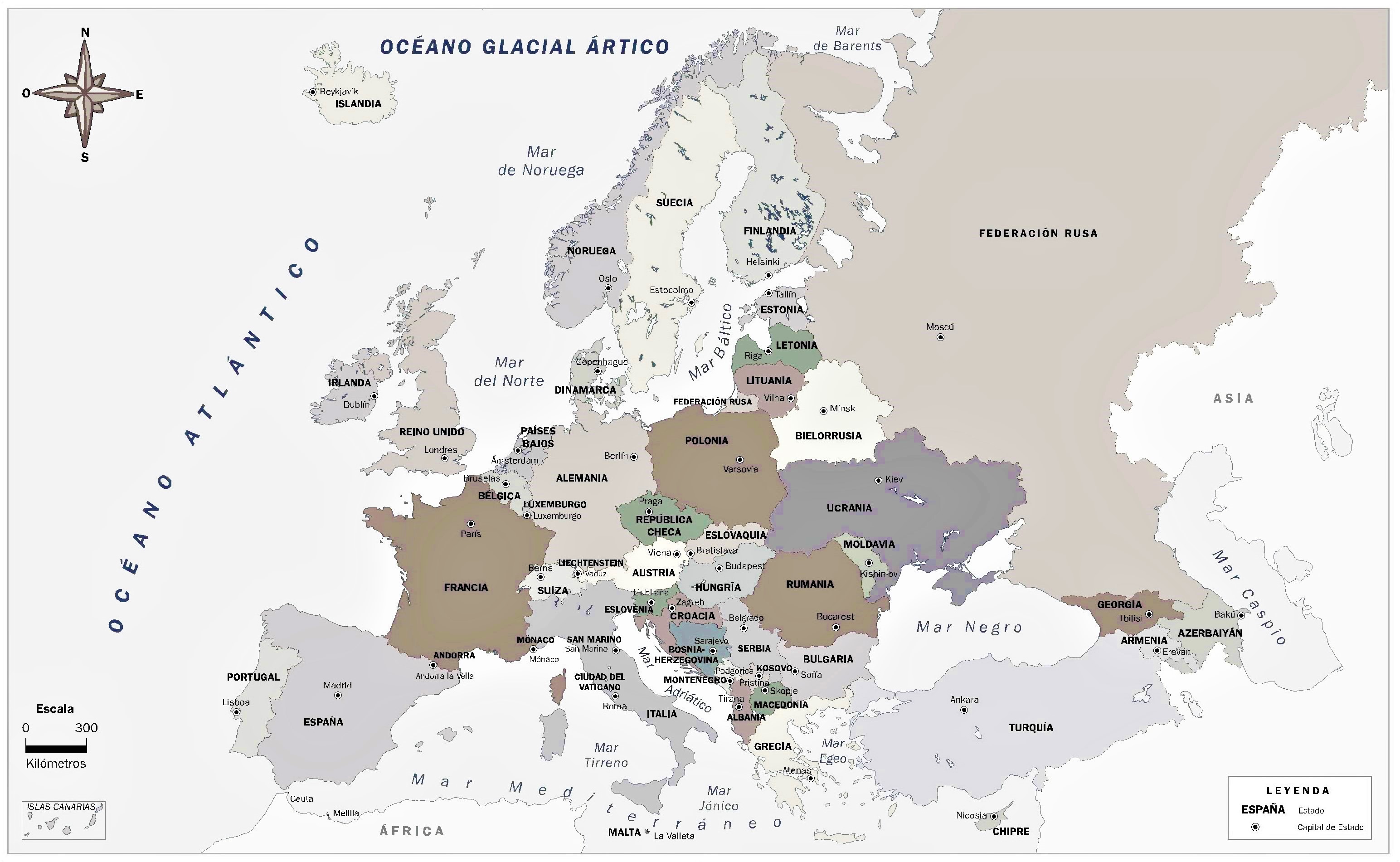 mapa europa politico español