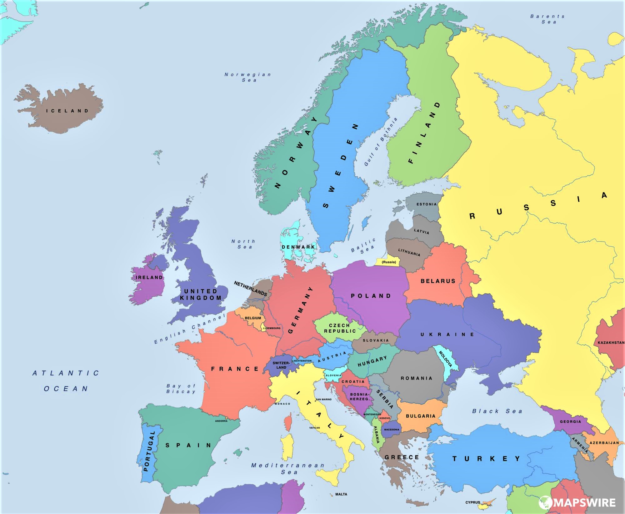 Mapa De Europa Con Nombres