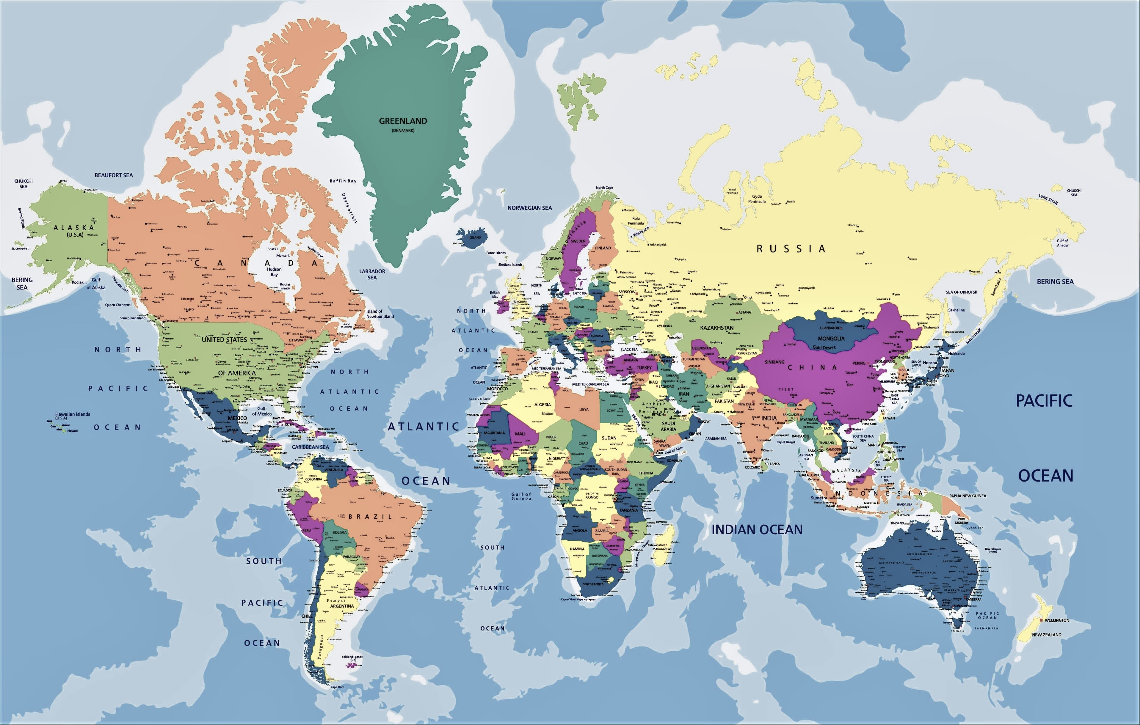 mapamundi politico nombres paises ciudades