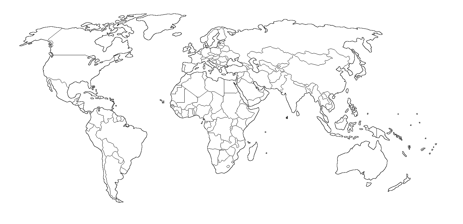 Mapa Mundi Sin Nombres ▷ Mapamundi Político Mudo 🥇 Mapa del mundo en Blanco sin nombres