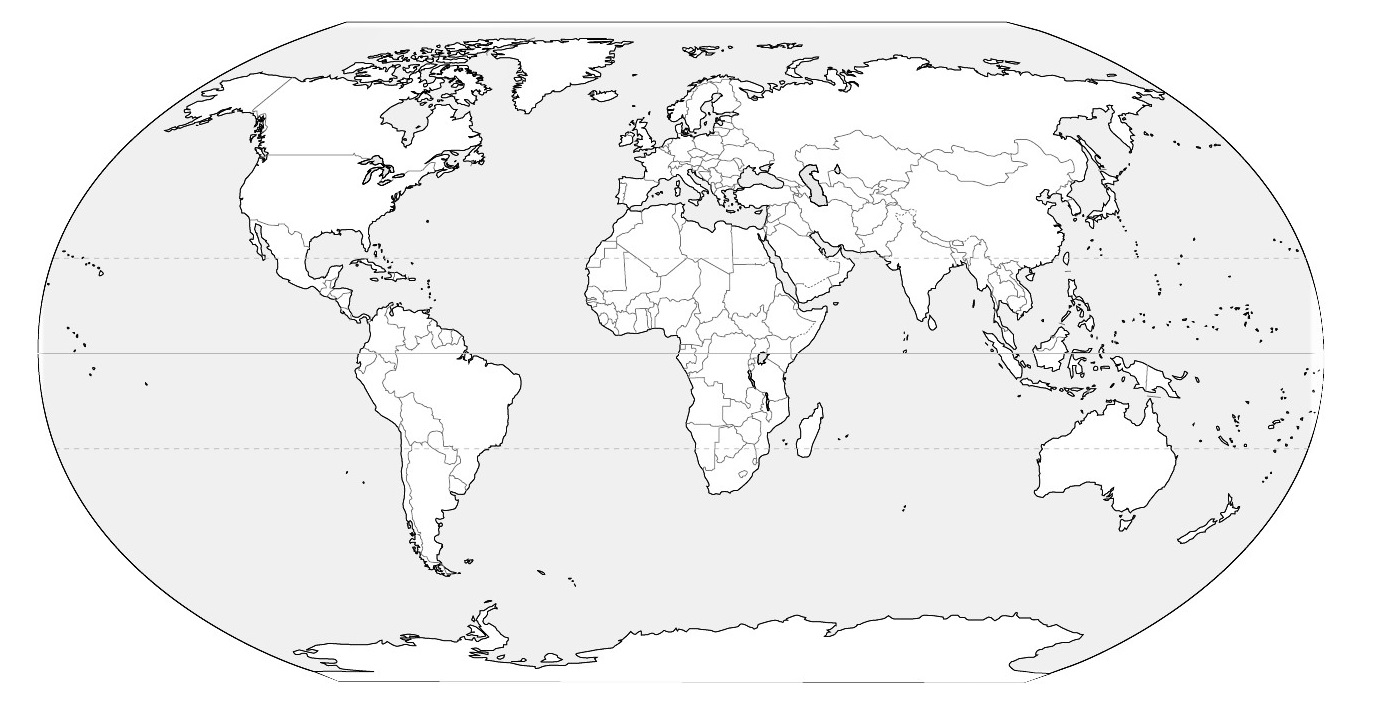 Mapa Mundi Sin Nombres ▷ Mapamundi Político Mudo 🥇 Mapa del mundo en Blanco sin nombres