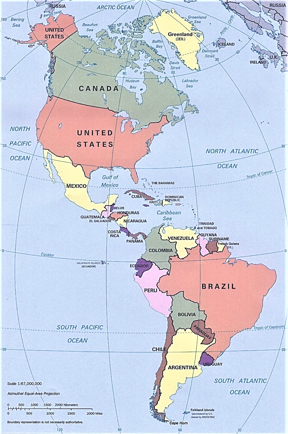 mapa america politico